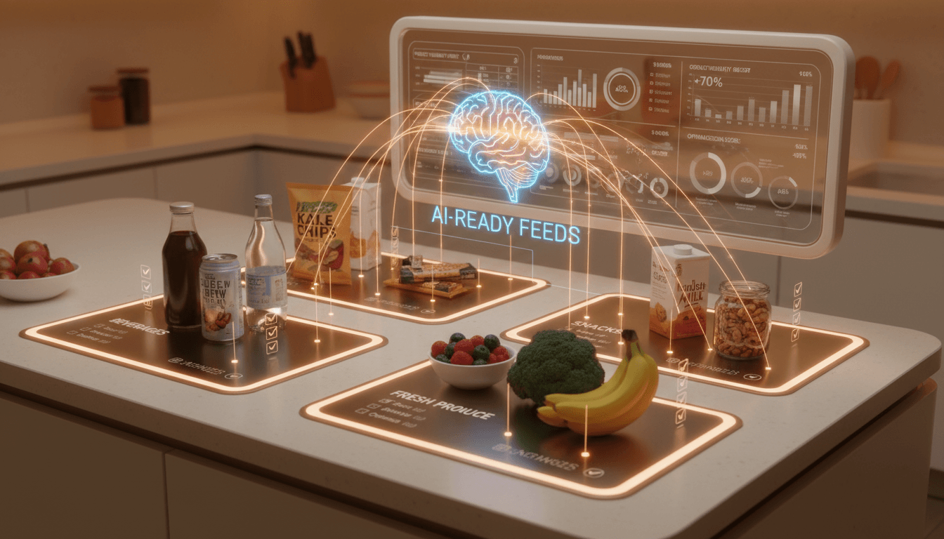 Hero image for Building AI-Ready Product Feeds: Essential Steps for Food & Beverage Brands - AI product feeds food and food product feed optimization