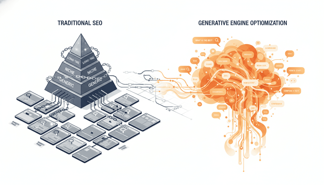 Hero image for From Keywords to Conversations: How Generative Engine Optimization Differs from Traditional SEO - GEO vs SEO and generative engine optimization