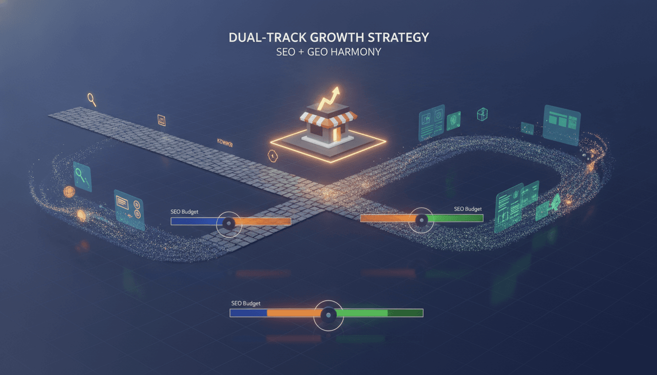 Hero image for GEO vs SEO: Why E-Commerce Brands Need Both (And How to Balance Your Optimization Budget) - GEO vs SEO strategy and generative engine optimization vs traditional search