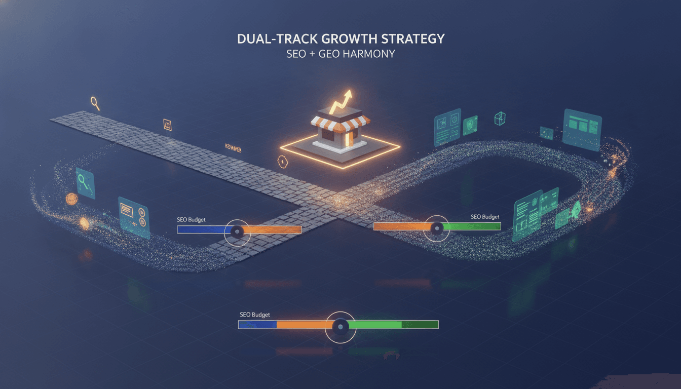 Hero image for GEO vs SEO: Why E-Commerce Brands Need Both (And How to Balance Your Optimization Budget) - GEO vs SEO strategy and generative engine optimization vs traditional search