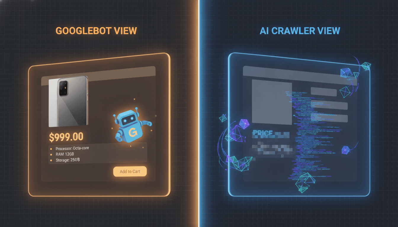 Hero image for How AI Crawlers Actually See Your Website: A Technical Introduction for E-Commerce Marketers - AI crawler access e-commerce and GPTBot vs Googlebot