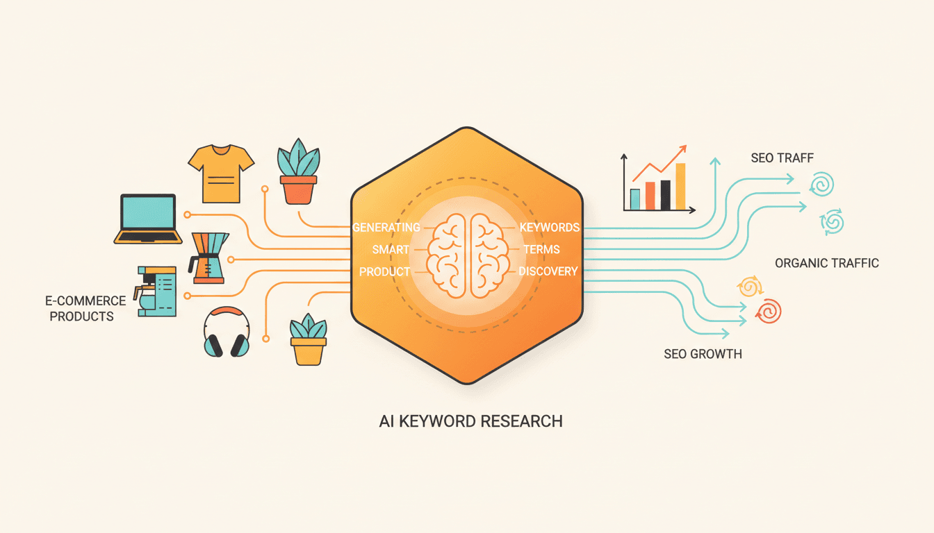 Hero image for How Generative AI Is Transforming Keyword Research for E-Commerce Marketing - generative AI keyword research and Hexagon AI marketing