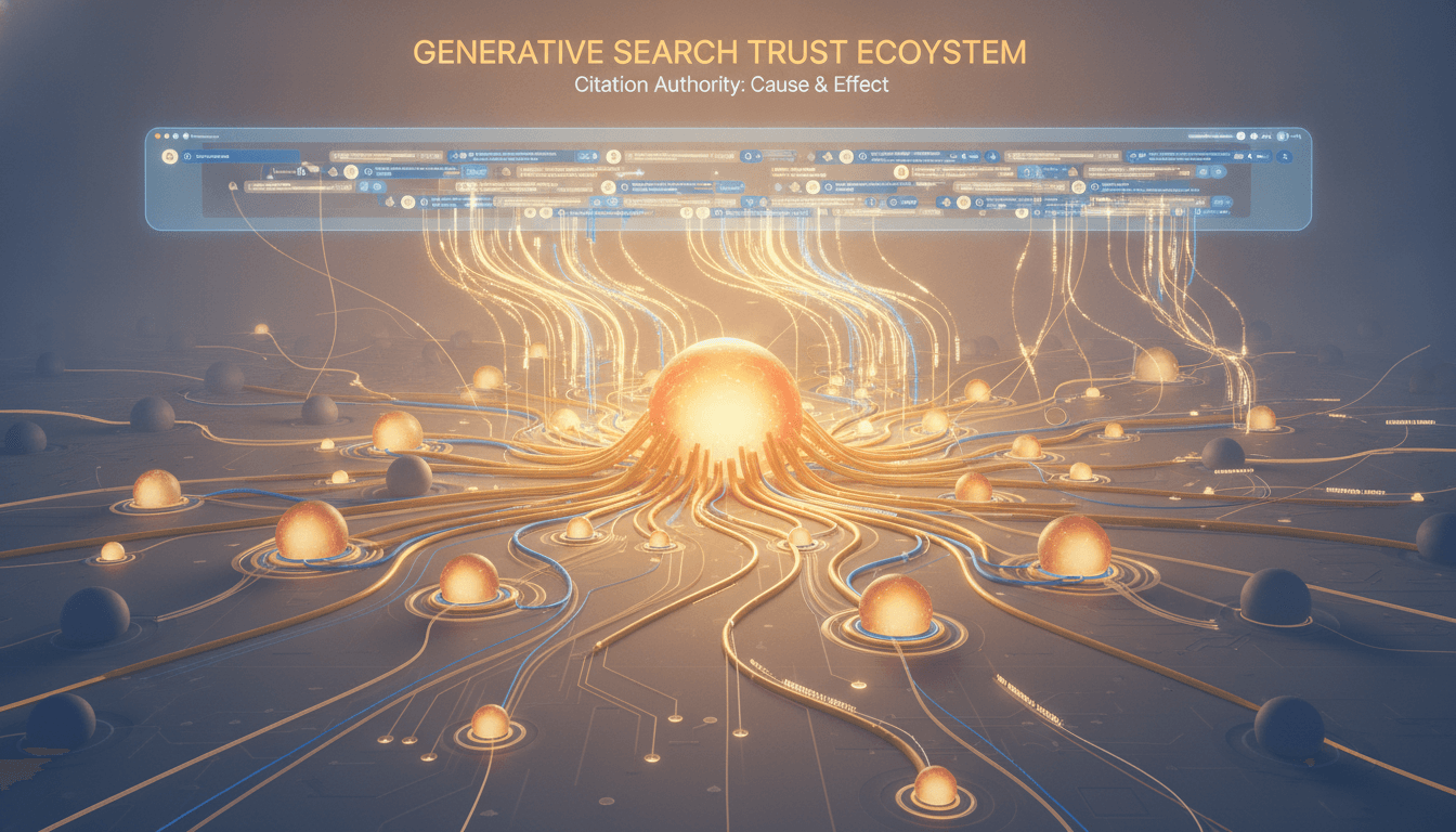 Hero image for The AI Search Citation Economy: How Brands Become Trusted Sources in Generative Search - AI citations e-commerce and generative search authority