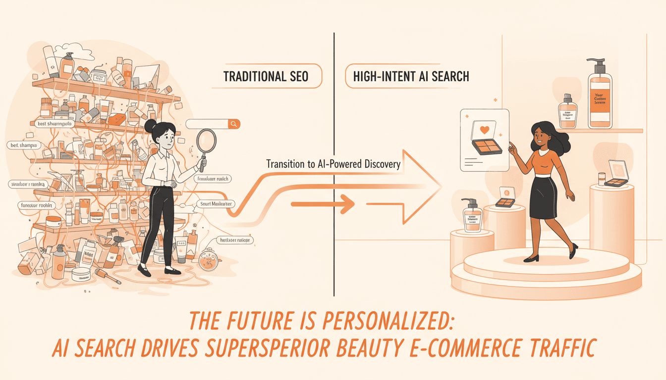 Hero image for Why High-Intent AI Search Traffic Outperforms Traditional SEO for Beauty E-Commerce Brands - high-intent AI search and beauty e-commerce GEO